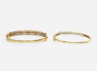 A Set of Gold and Diamond Bangles