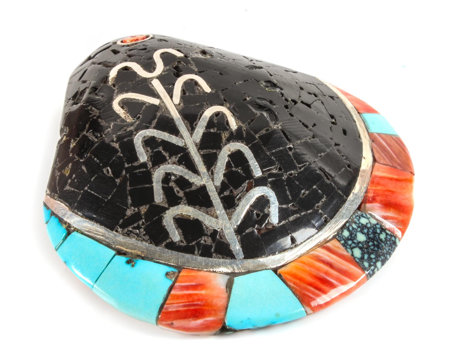 Santo Domingo Inlay Shell Pendant Height 3 inches