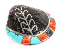 Santo Domingo Inlay Shell Pendant Height 3 inches