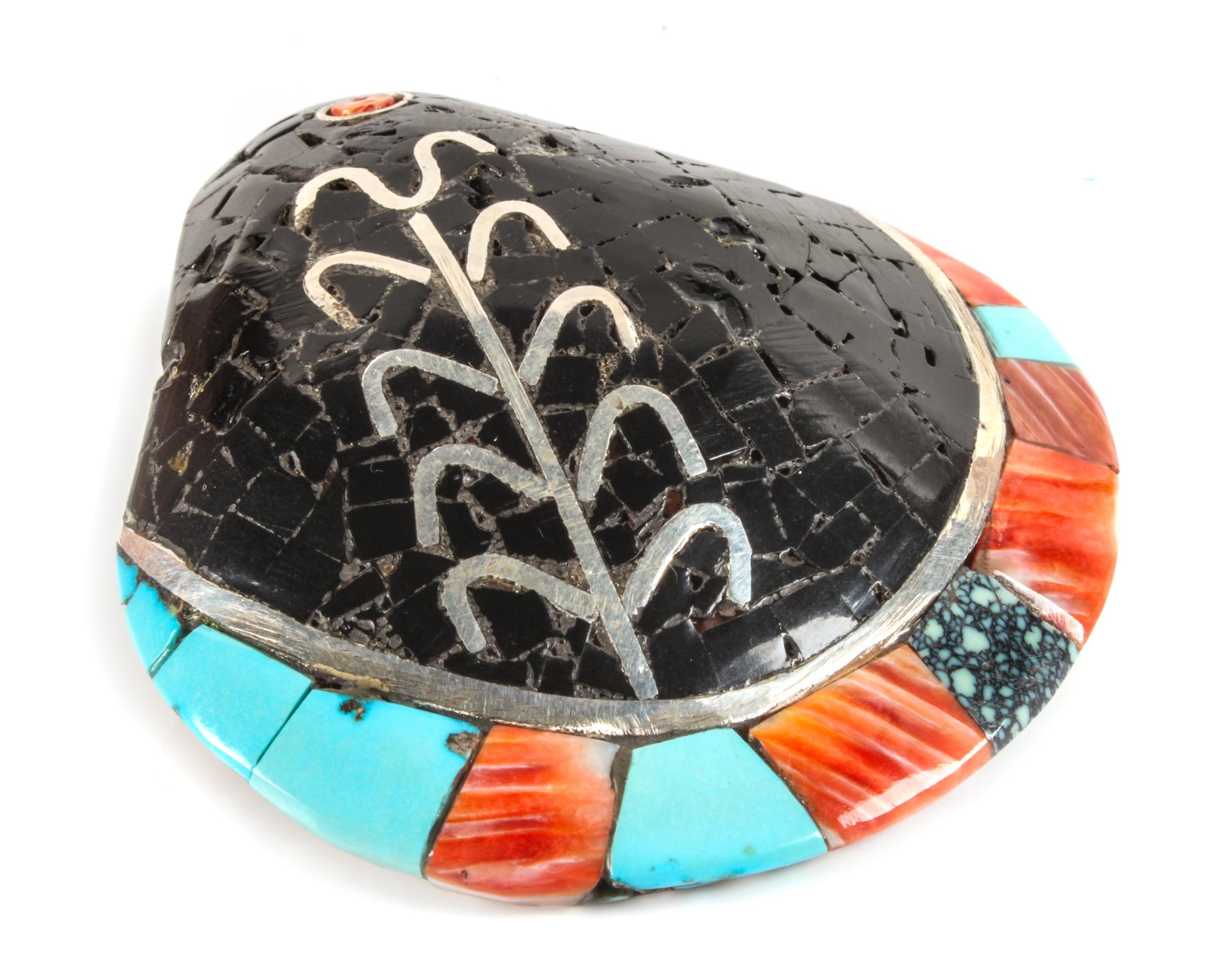 Santo Domingo Inlay Shell Pendant Height 3 inches