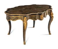 A Napoleon III Gilt Bronze Mounted Boulle Marquetry Center Table