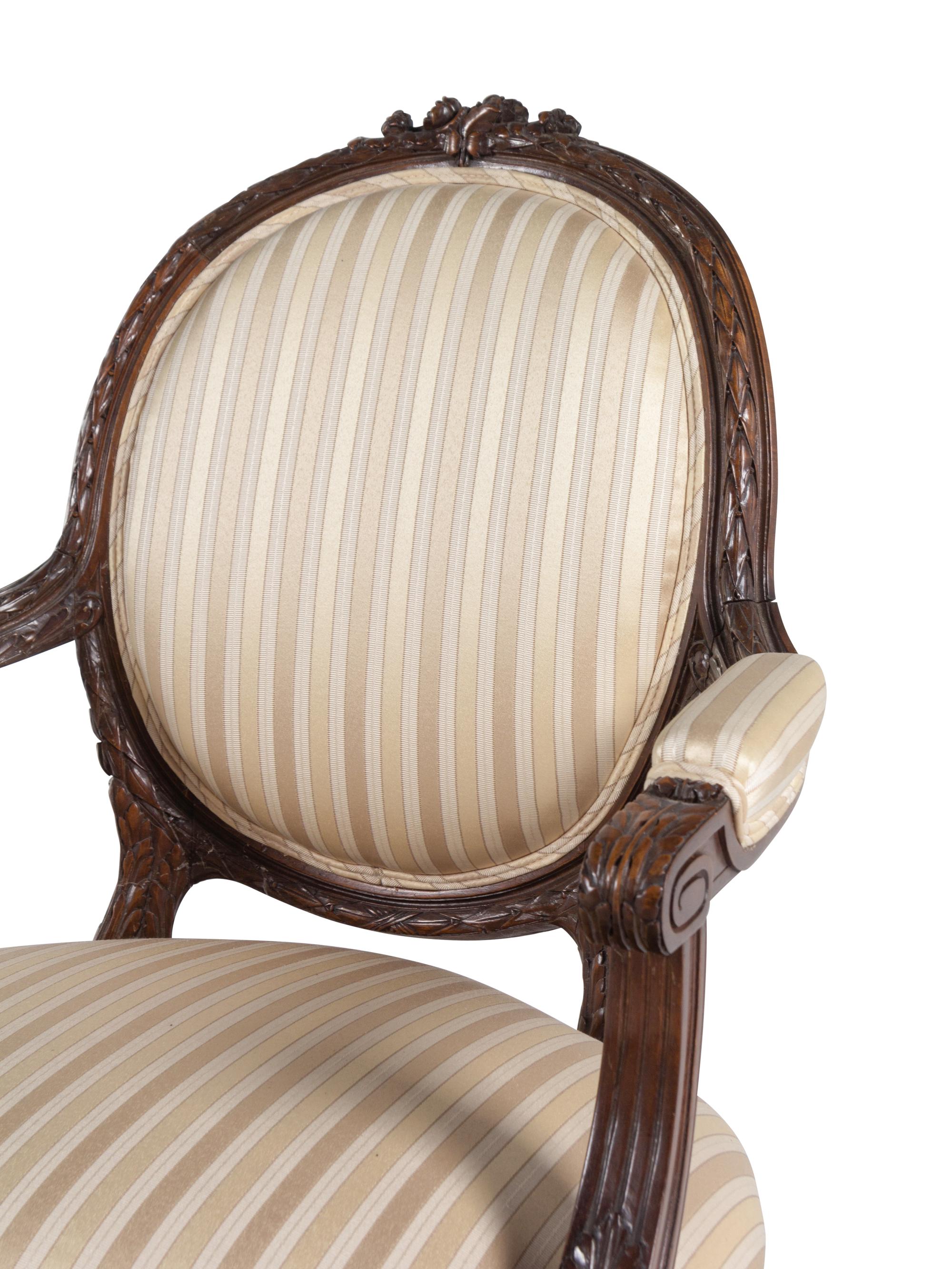 A Louis XVI Style Three-Piece Seating Suite