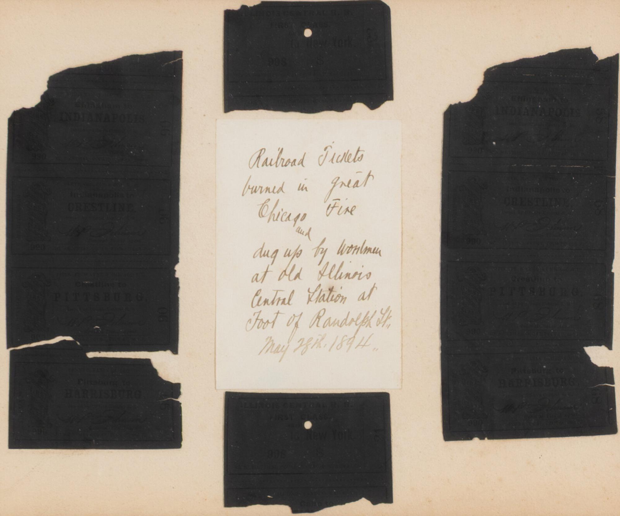 [Chicago Fire]. A group of artifacts salvaged from the wreckage of the Great Chicago Fire, comprising: