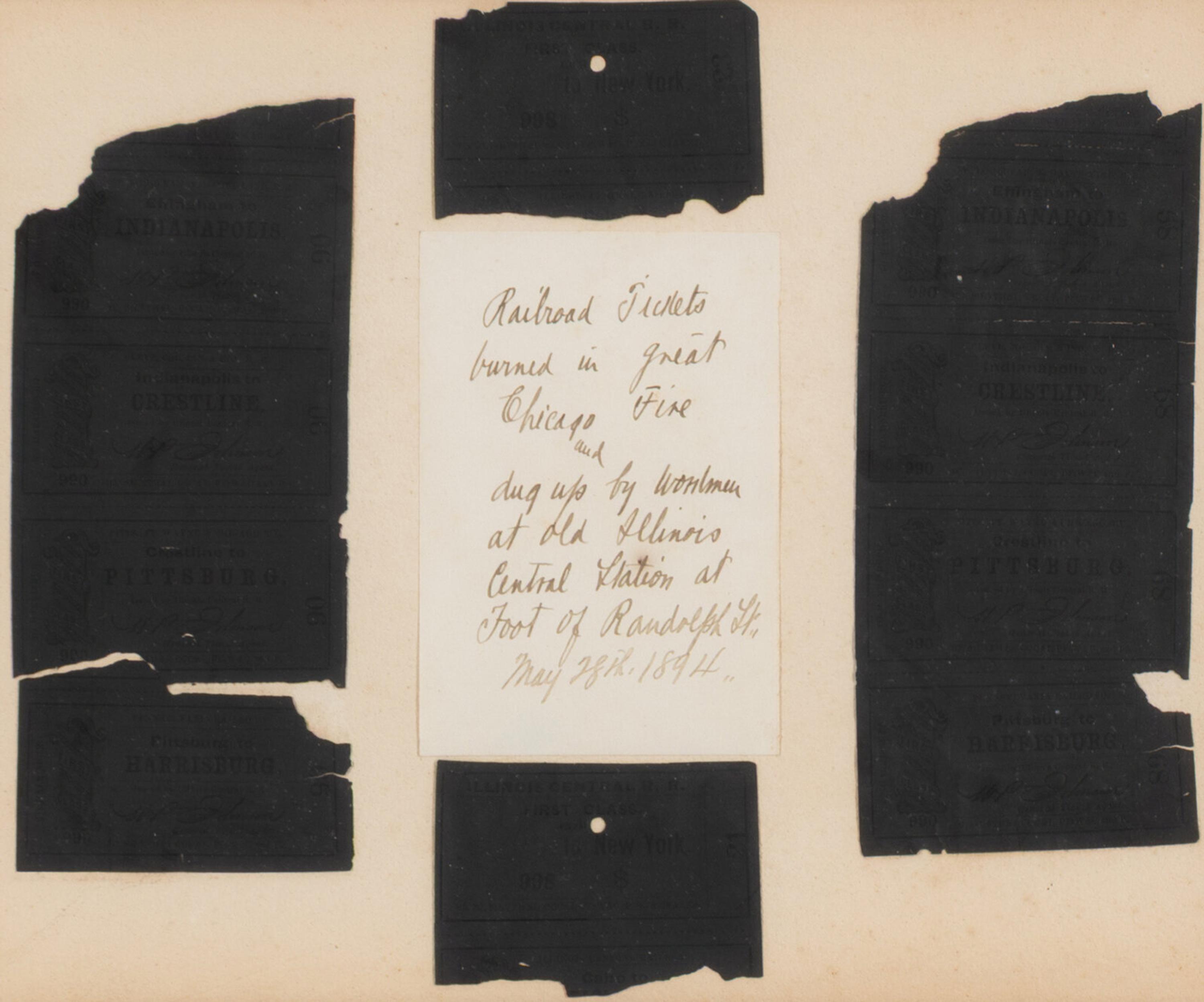 [Chicago Fire]. A group of artifacts salvaged from the wreckage of the Great Chicago Fire, comprising: