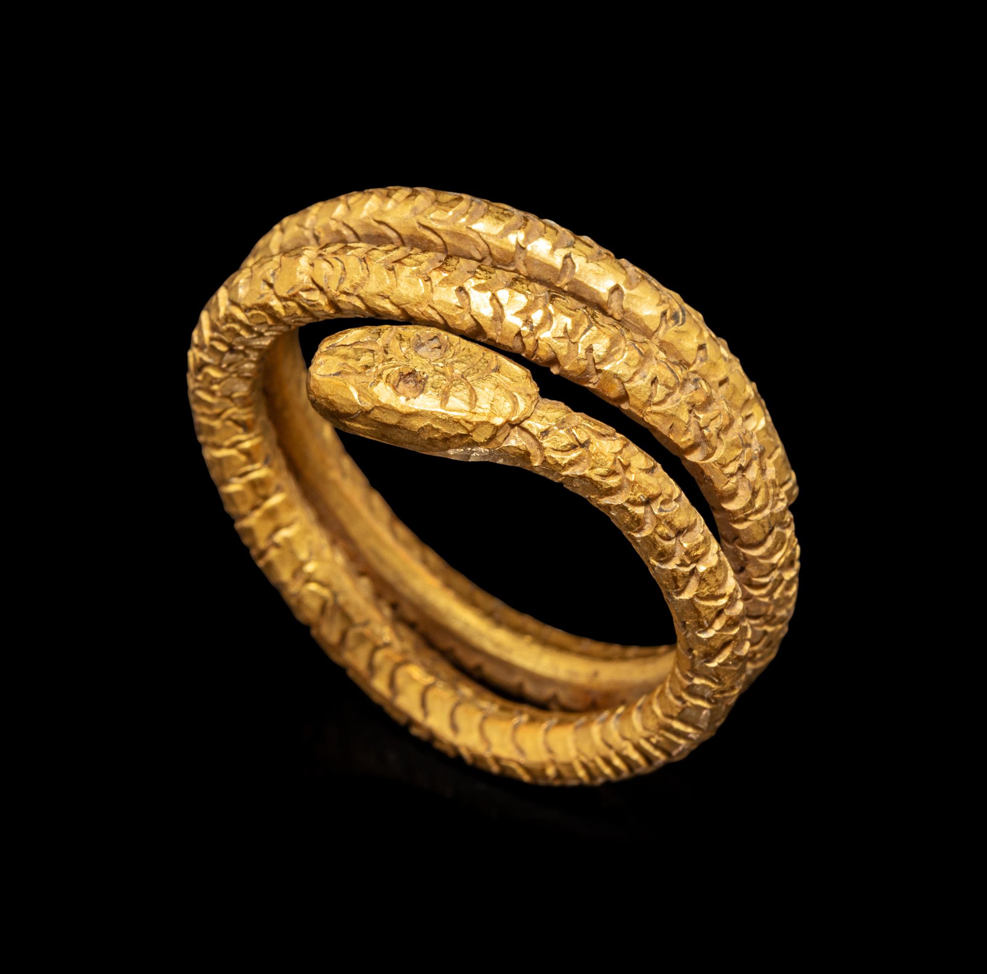 An Egyptian Gold Finger Ring in the Form of a Snake