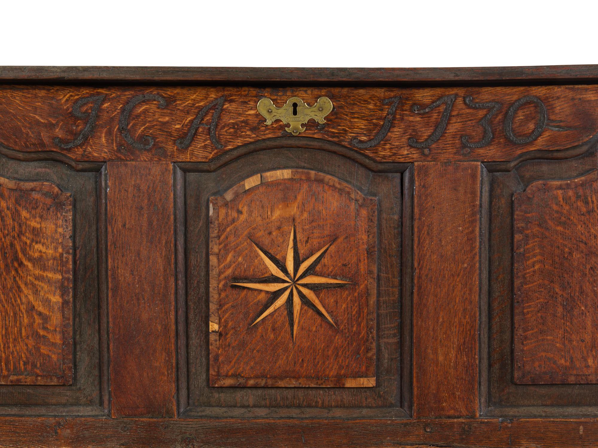 A George II Oak and Marquetry Blanket Chest