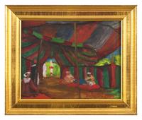 Figures in a Tent