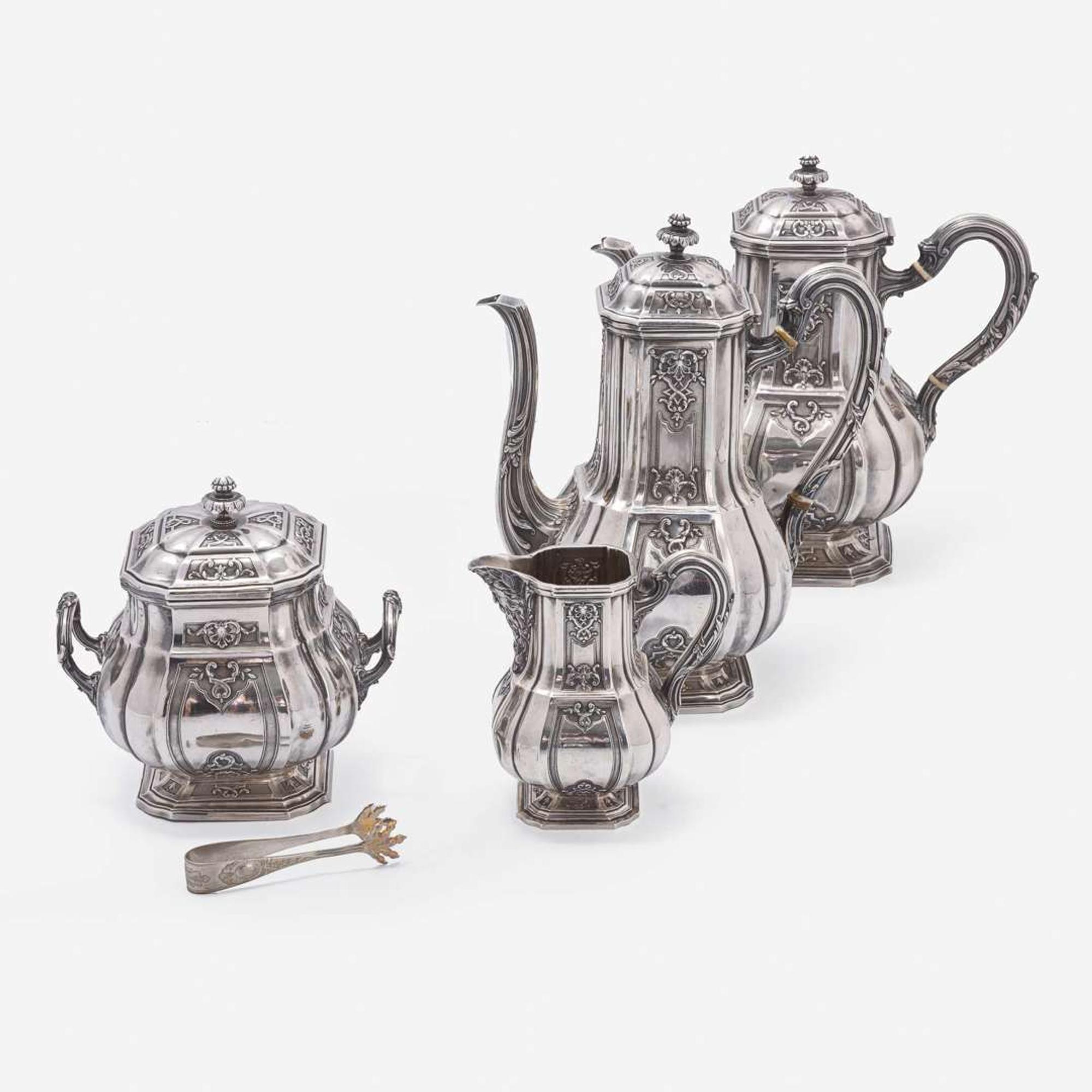 A French Silver Four-Piece Tea and Coffee Service Emile Puiforcat, Paris, early 20th century