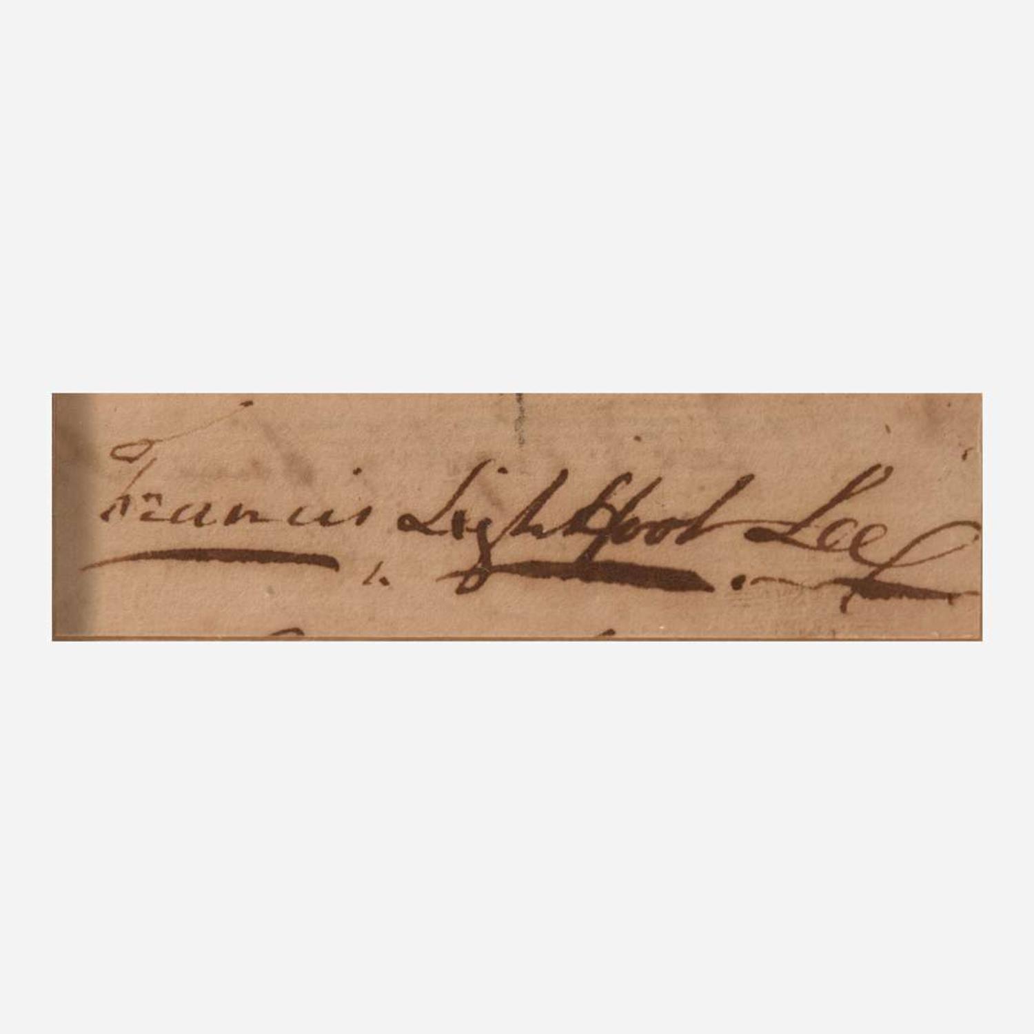 [Declaration of Independence] [Virginia] Lee, Francis Lightfoot Cut Signature