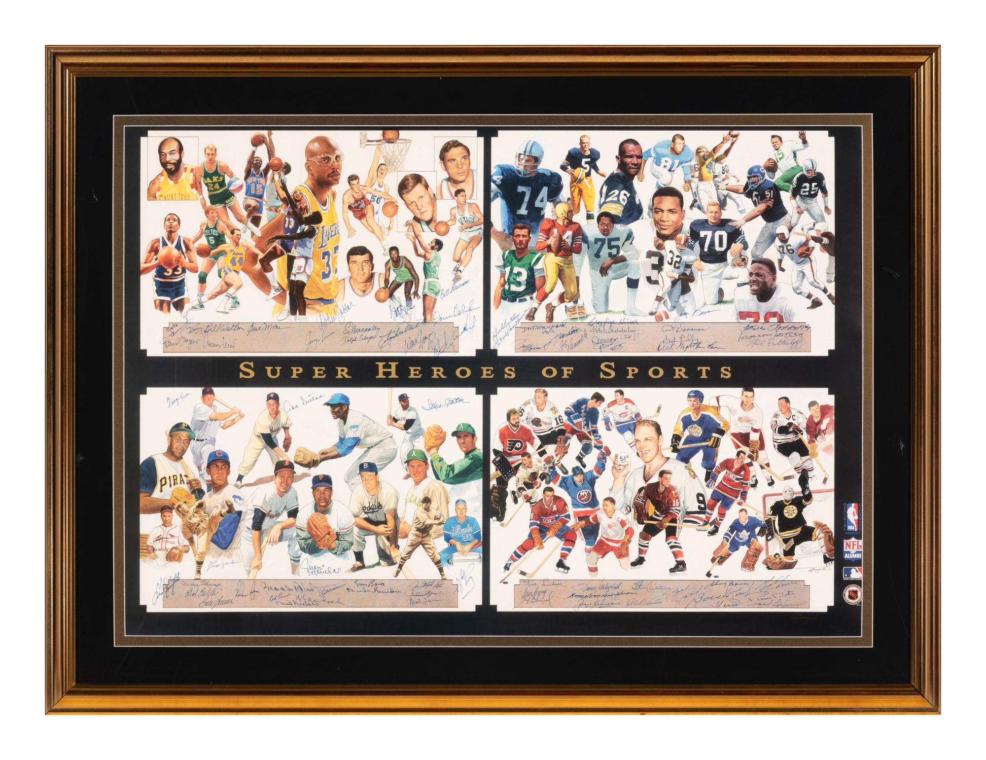 A George Bungarda Super Heroes of Sport Multi Signed Autograph Display Featuring Over 60 Hall of Fame Signatures