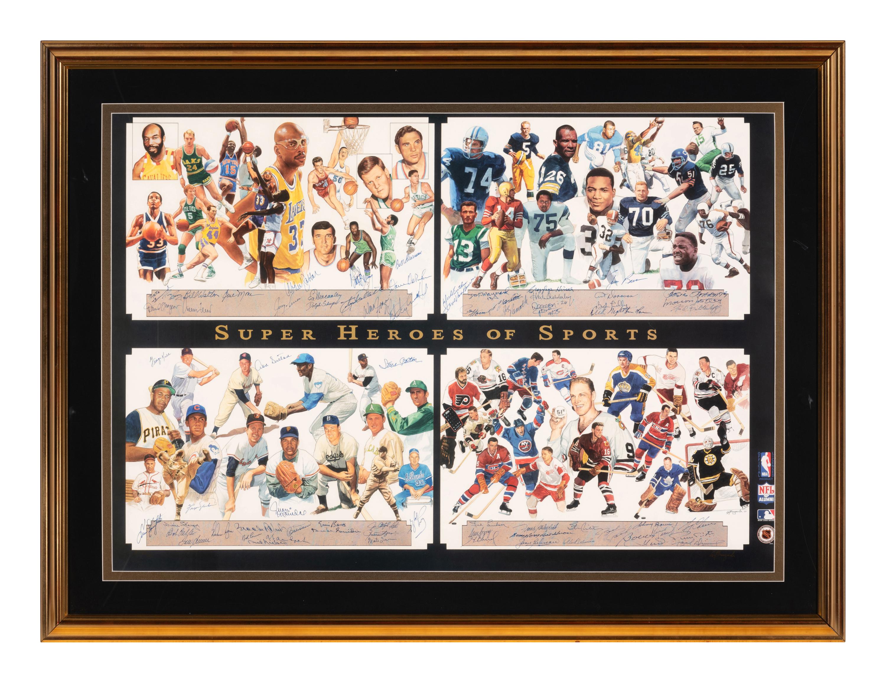 A George Bungarda Super Heroes of Sport Multi Signed Autograph Display Featuring Over 60 Hall of Fame Signatures