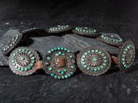 Navajo Silver and Turquoise Concha Belt