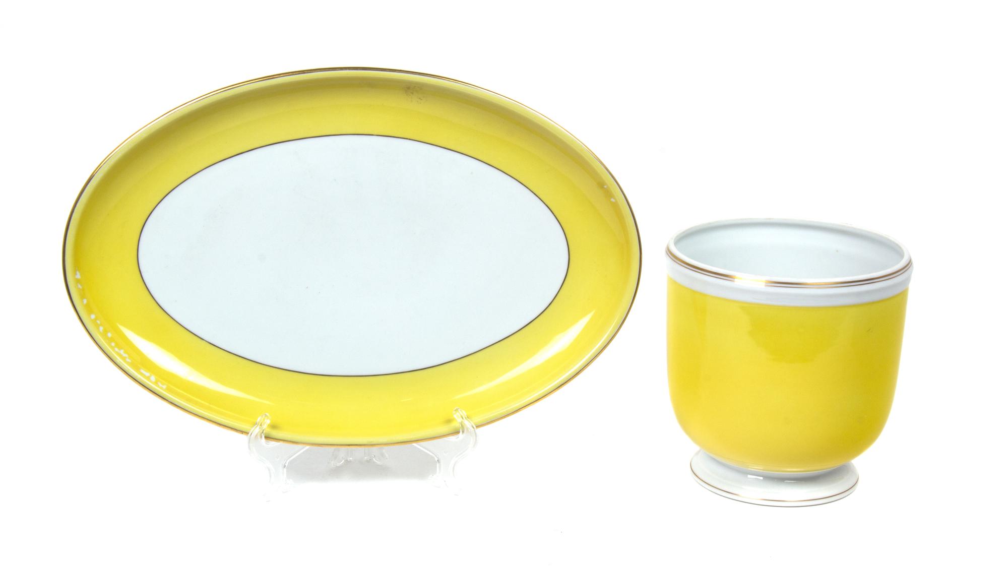 Two Miscellaneous Pieces of Continental Porcelain Length of platter 16 3/8 inches. — 19TH CENTURY