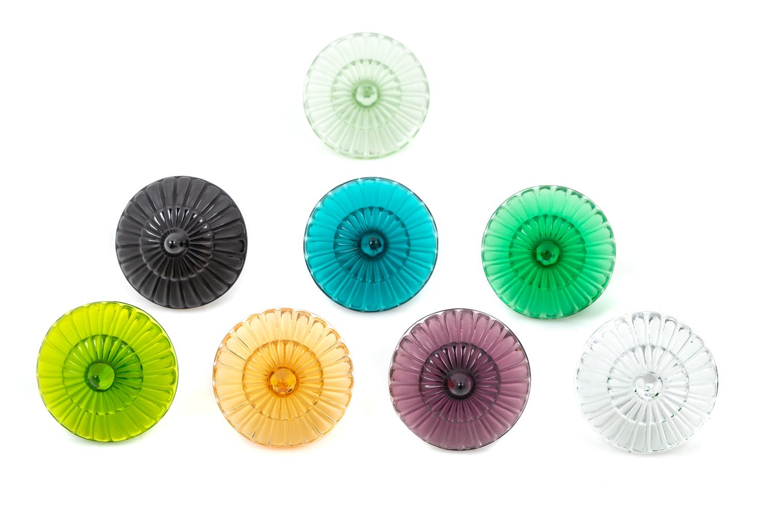 Eight Lalique Table Decorations Diameter 1 1/2 inches