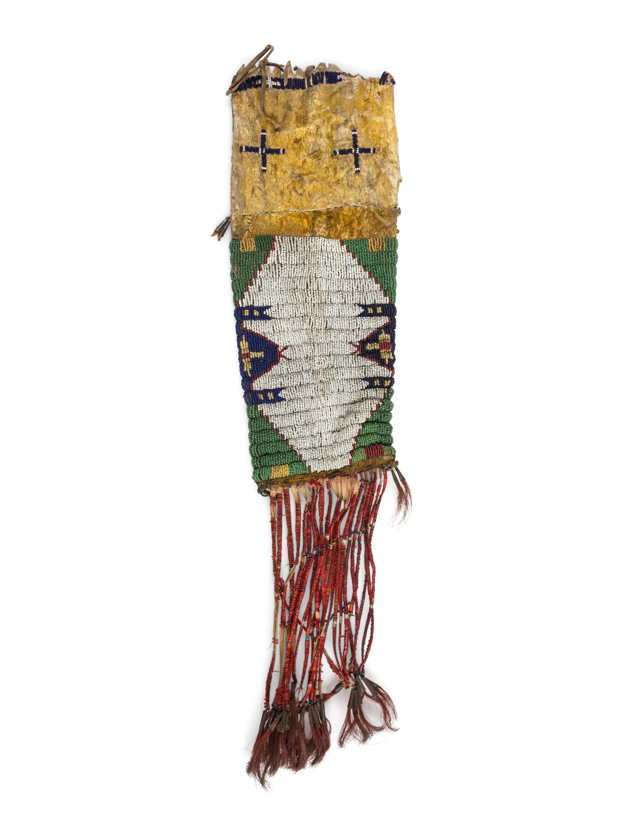 Sioux Beaded Hide Tobacco Bag, Made from Recycled Legging