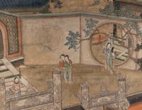A Pair of Chinese Ink and Color on Silk Scroll Paintings