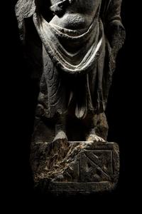 A Gandharan Grey Schist Figure of Maitreya