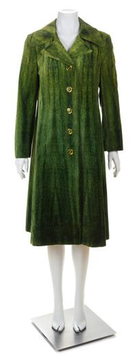 A Roberta di Camerino Emerald Green Velvet Coat, No size.