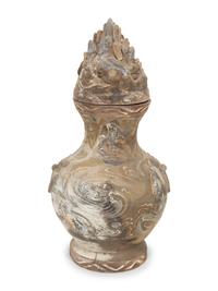 A Chinese Painted Pottery Hu Jar and Cover