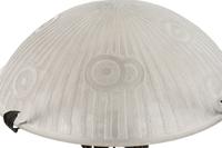 A Daum Etched Glass and Wrought Iron Table Lamp