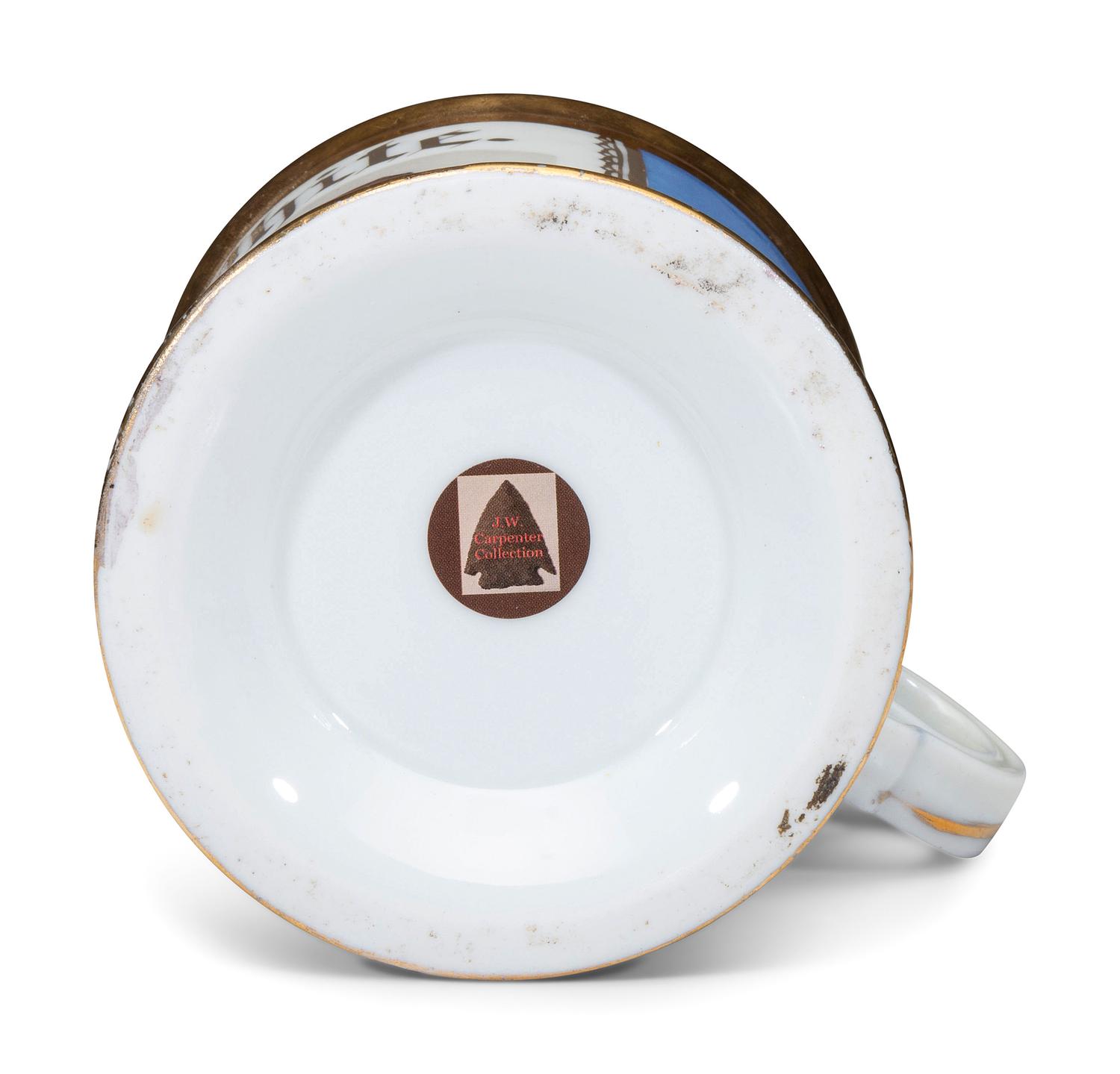 A Coffin Maker or Undertaker's Porcelain Occupational Shaving Mug