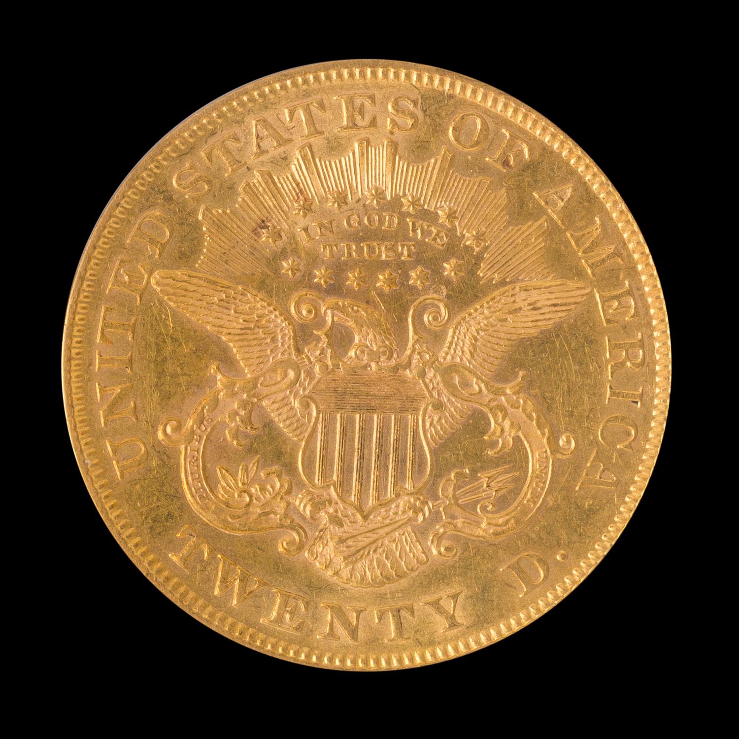 A United States 1869 Liberty Head $20 Gold Coin