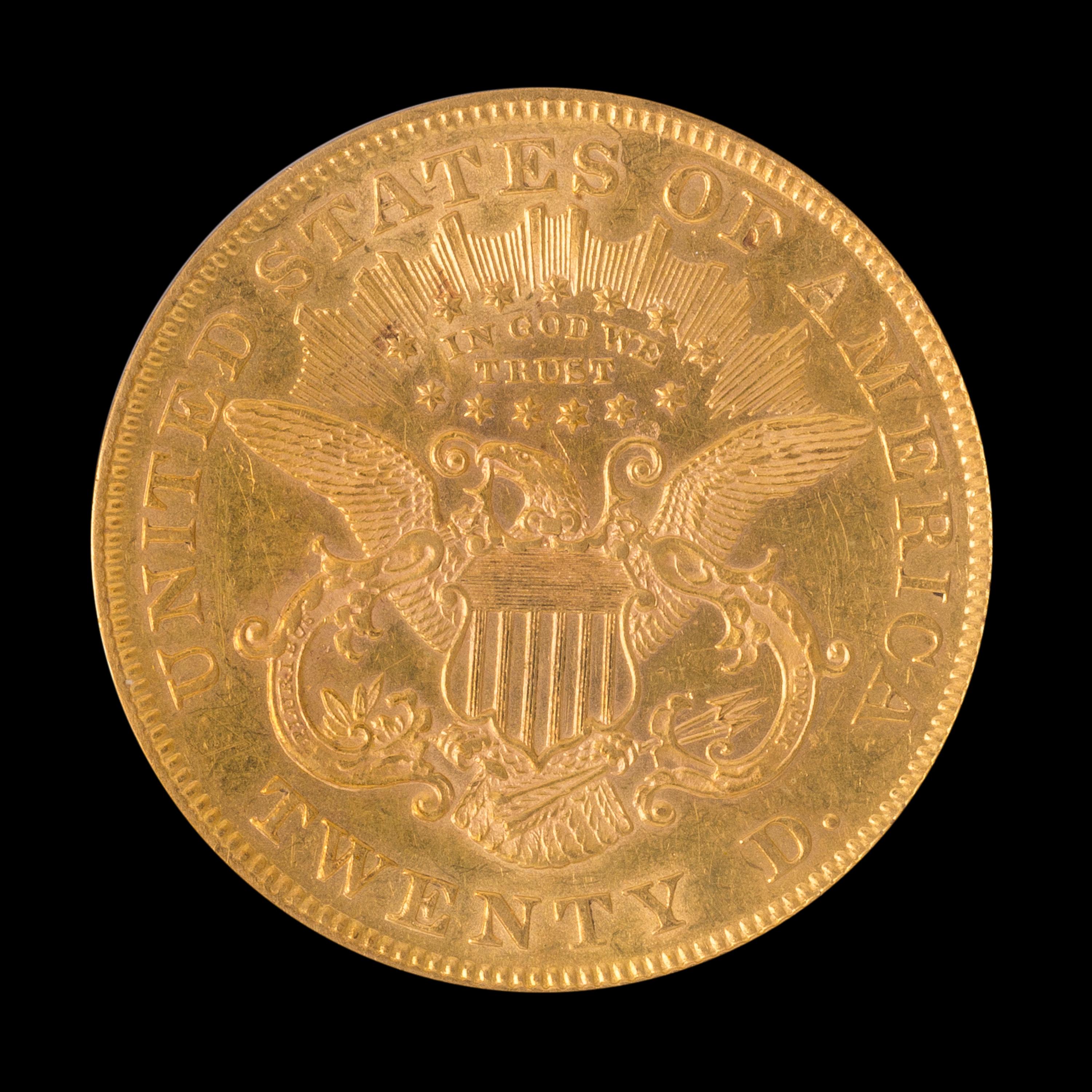 A United States 1869 Liberty Head $20 Gold Coin