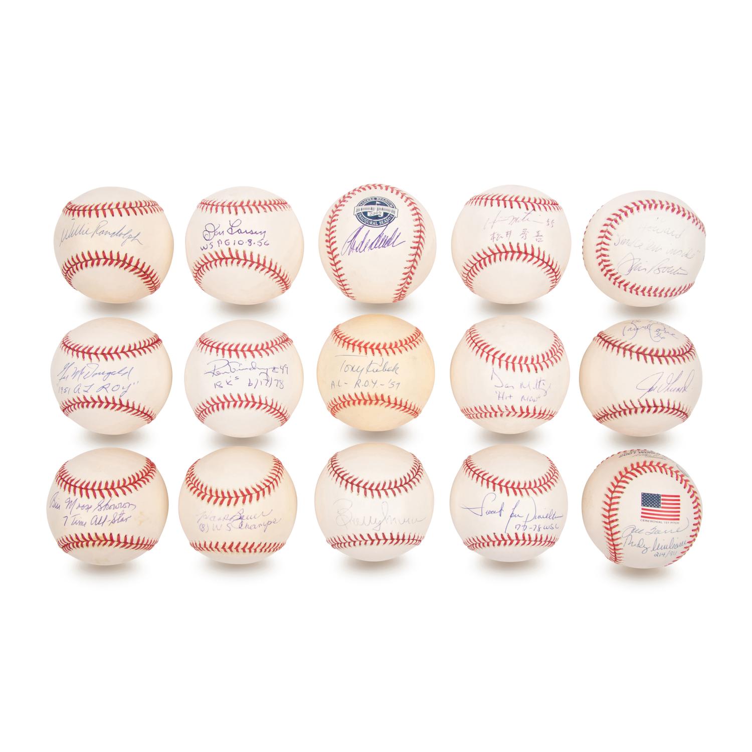 A Collection of New York Yankees Signed Autograph Baseballs