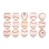 A Collection of New York Yankees Signed Autograph Baseballs