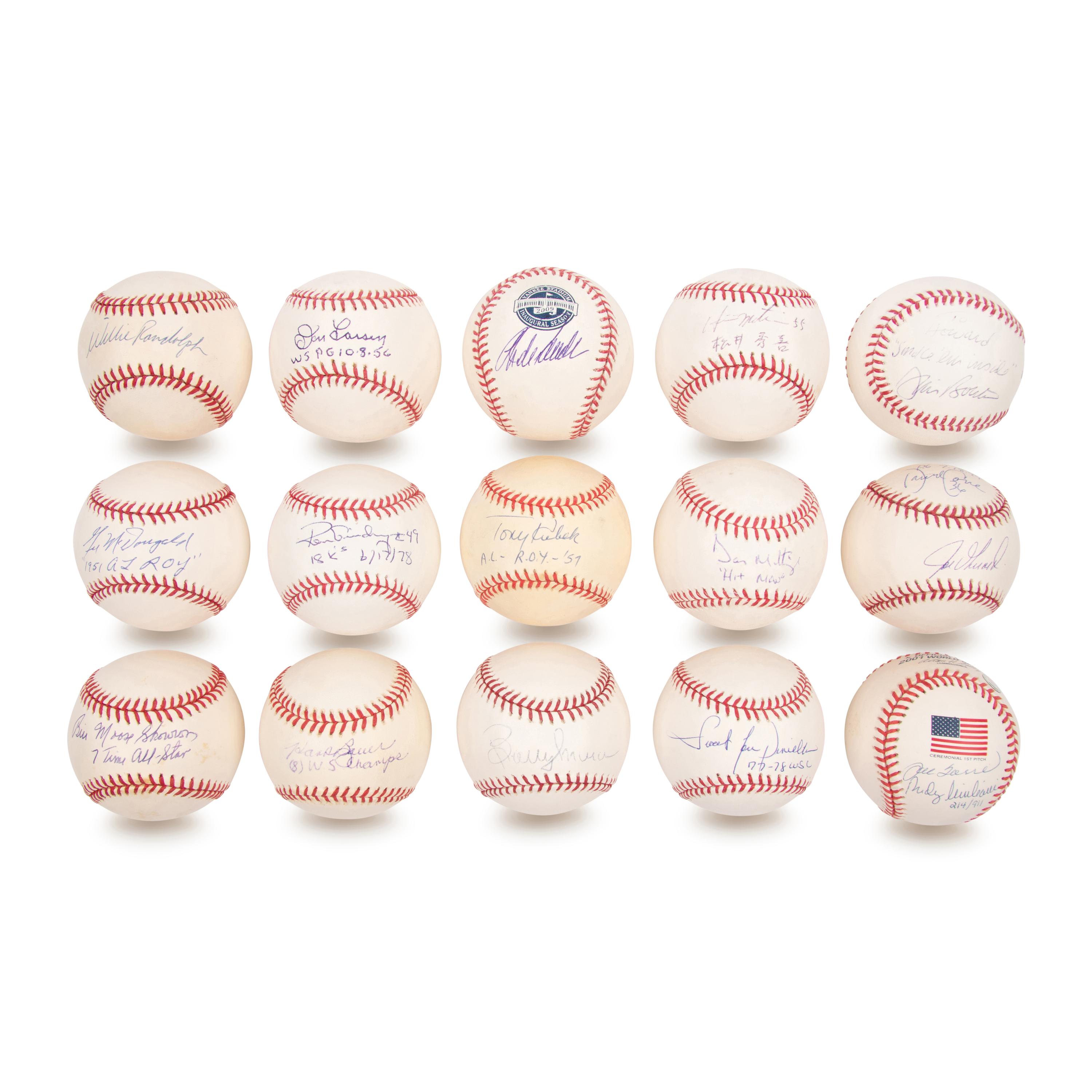 A Collection of New York Yankees Signed Autograph Baseballs