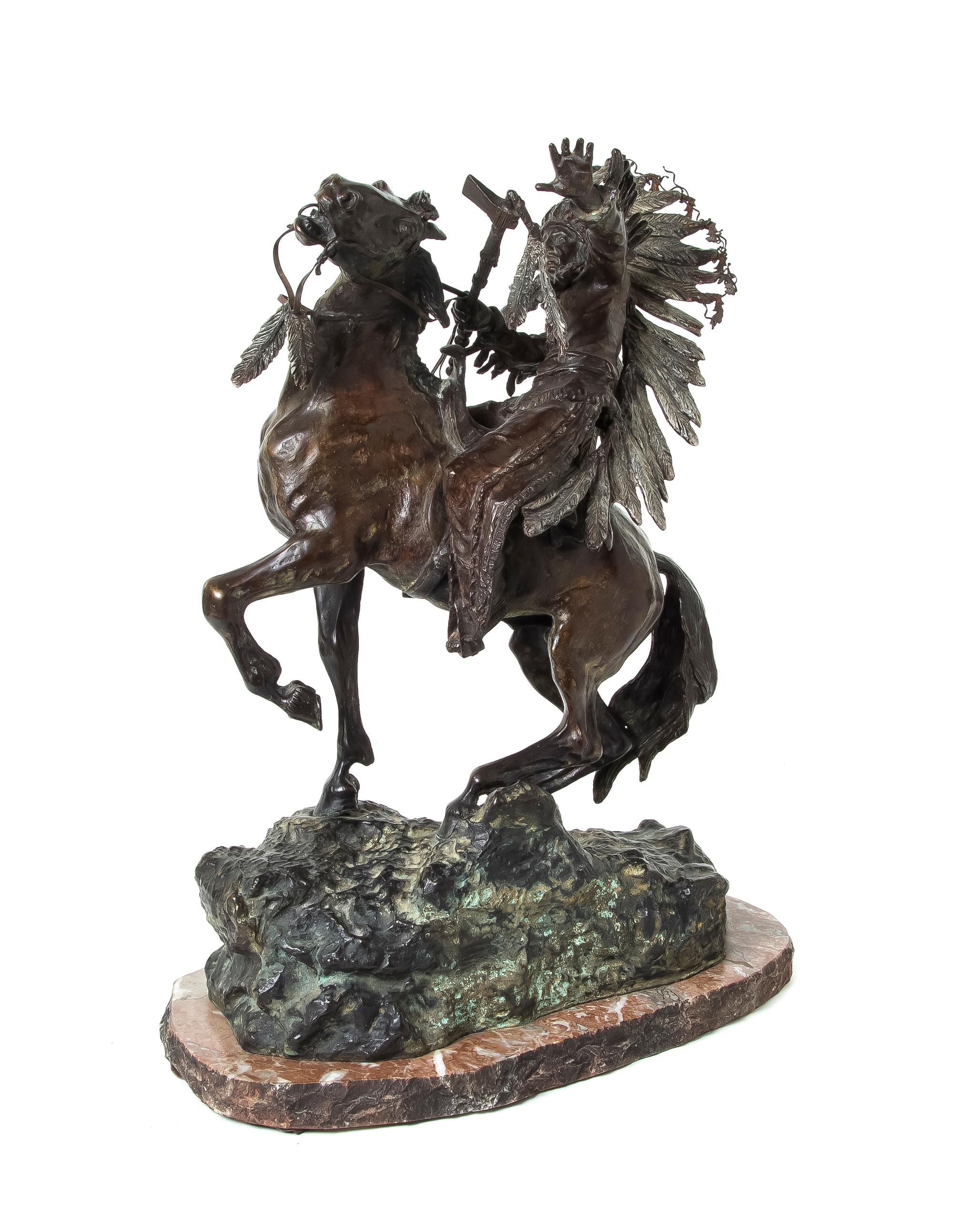 A Bronze Figural Group, Carl Kauba (Austrian/American, 1865-1922), Height of bronze 18 inches.