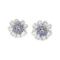 VAN CLEEF & ARPELS, WHITE GOLD AND SAPPHIRE 'DENTELLE' CLIP EARRINGS