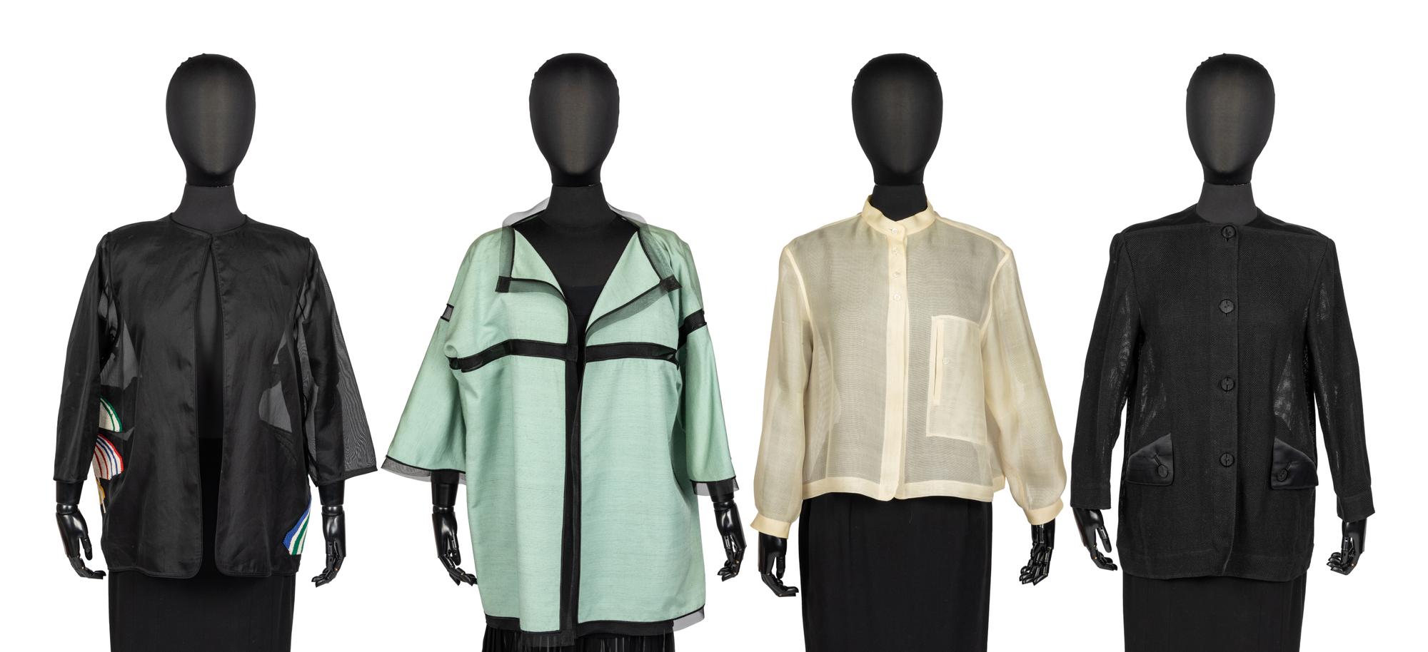 Four Geoffrey Beene Items: Three Jackets & One Top, 1990s