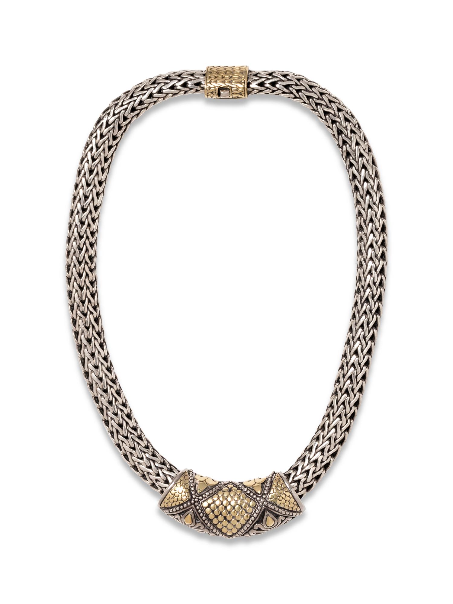 JOHN HARDY, STERLING SILVER AND YELLOW GOLD NECKLACE