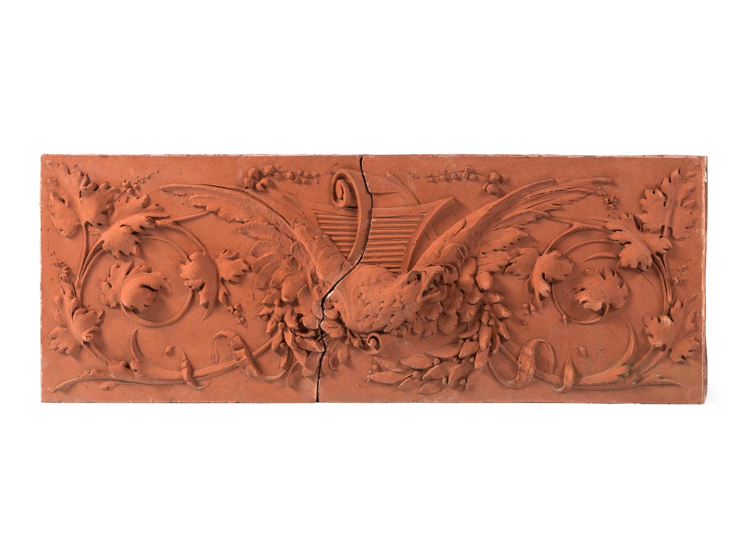A Terra Cotta Two-Part Architectural Frieze Panel