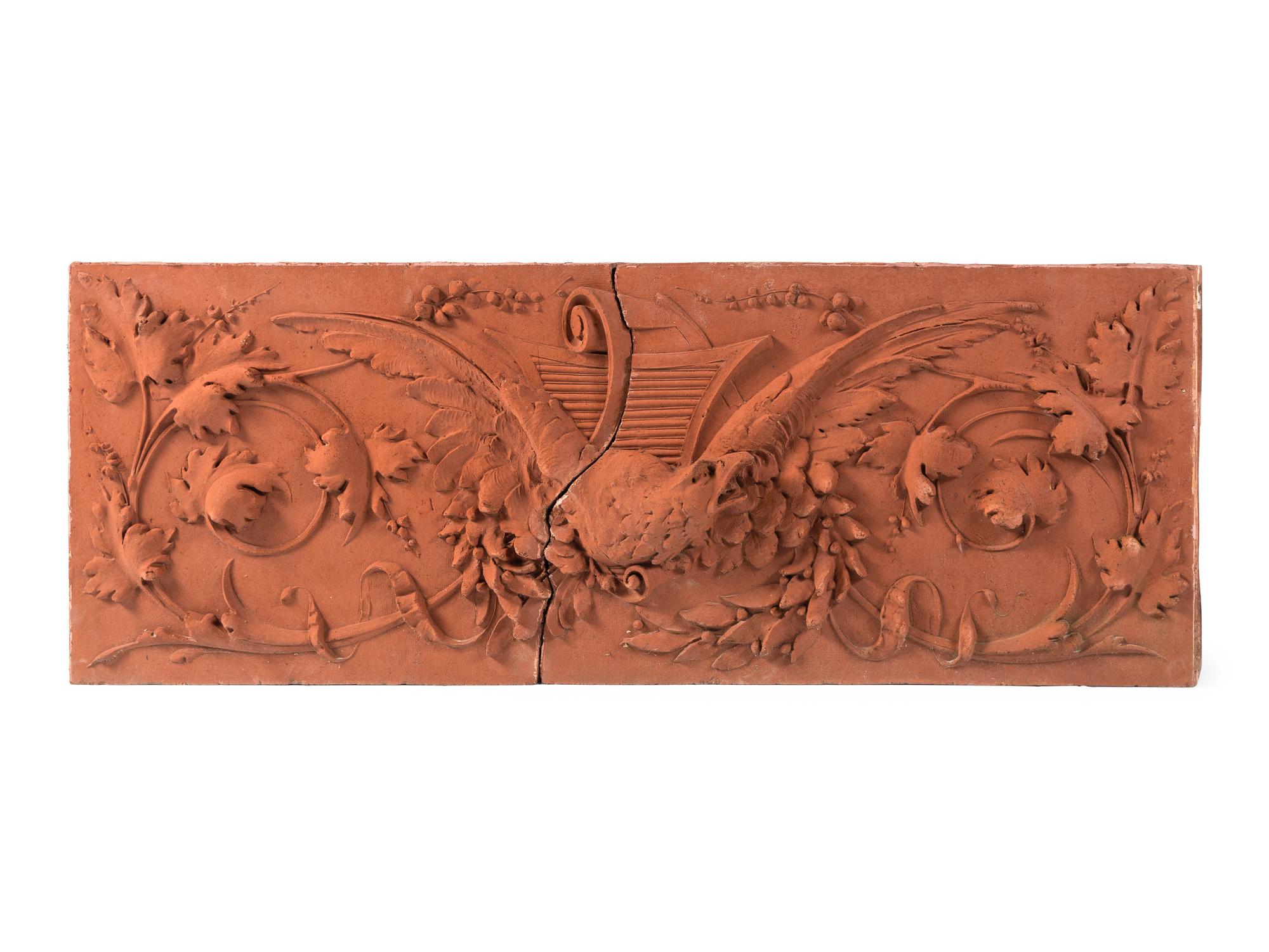 A Terra Cotta Two-Part Architectural Frieze Panel