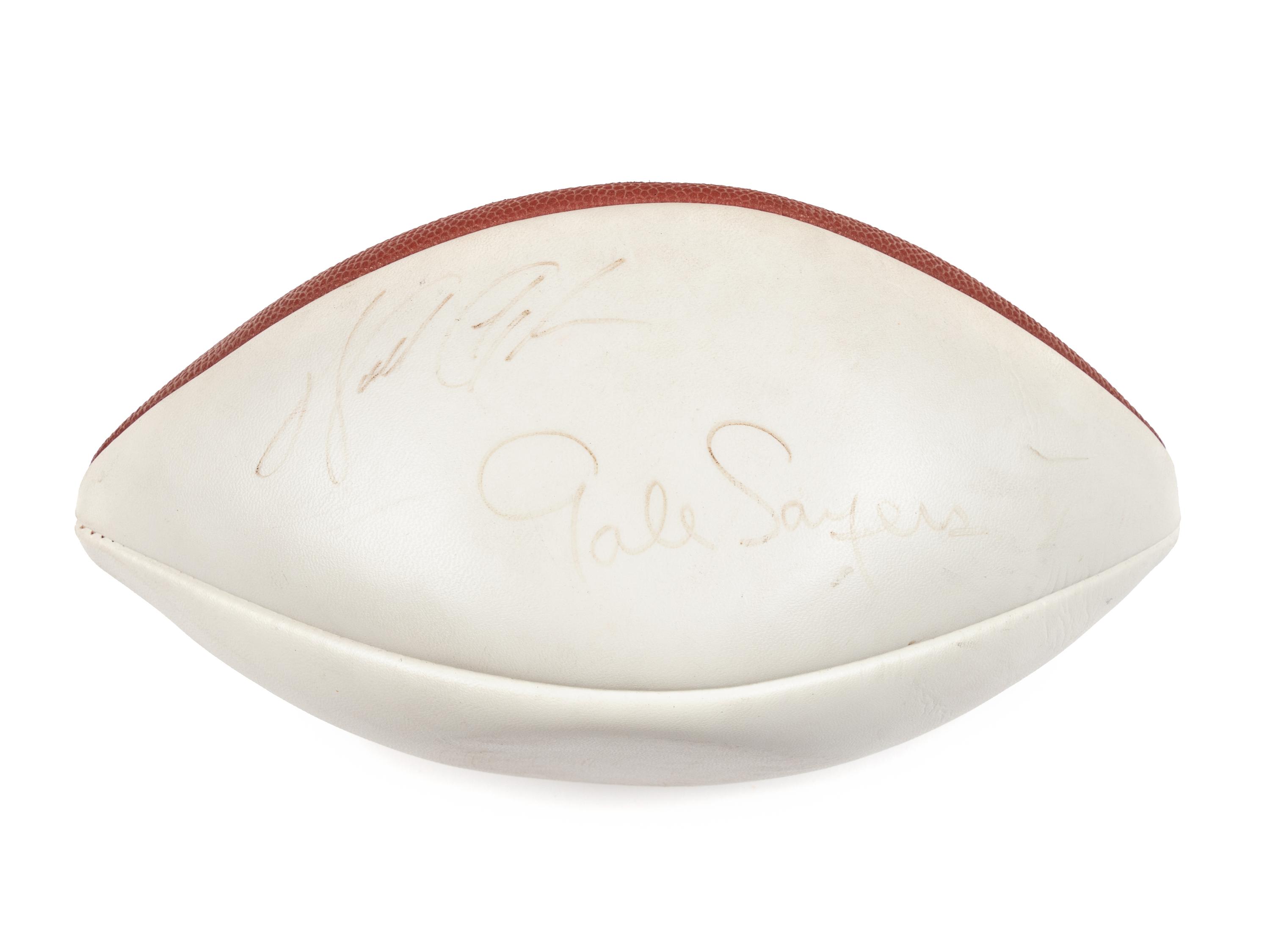 A Walter Payton and Gale Sayers Dual Signed Autograph Football (Beckett Authentication Services)