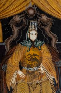 Two Chinese Reverse-Painted Glass Pictures