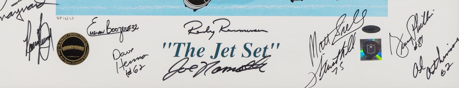 A 1969 New York Jets Team Signed Looney Tunes "The Jet Set" Animation Cel lncluding Joe Namath,