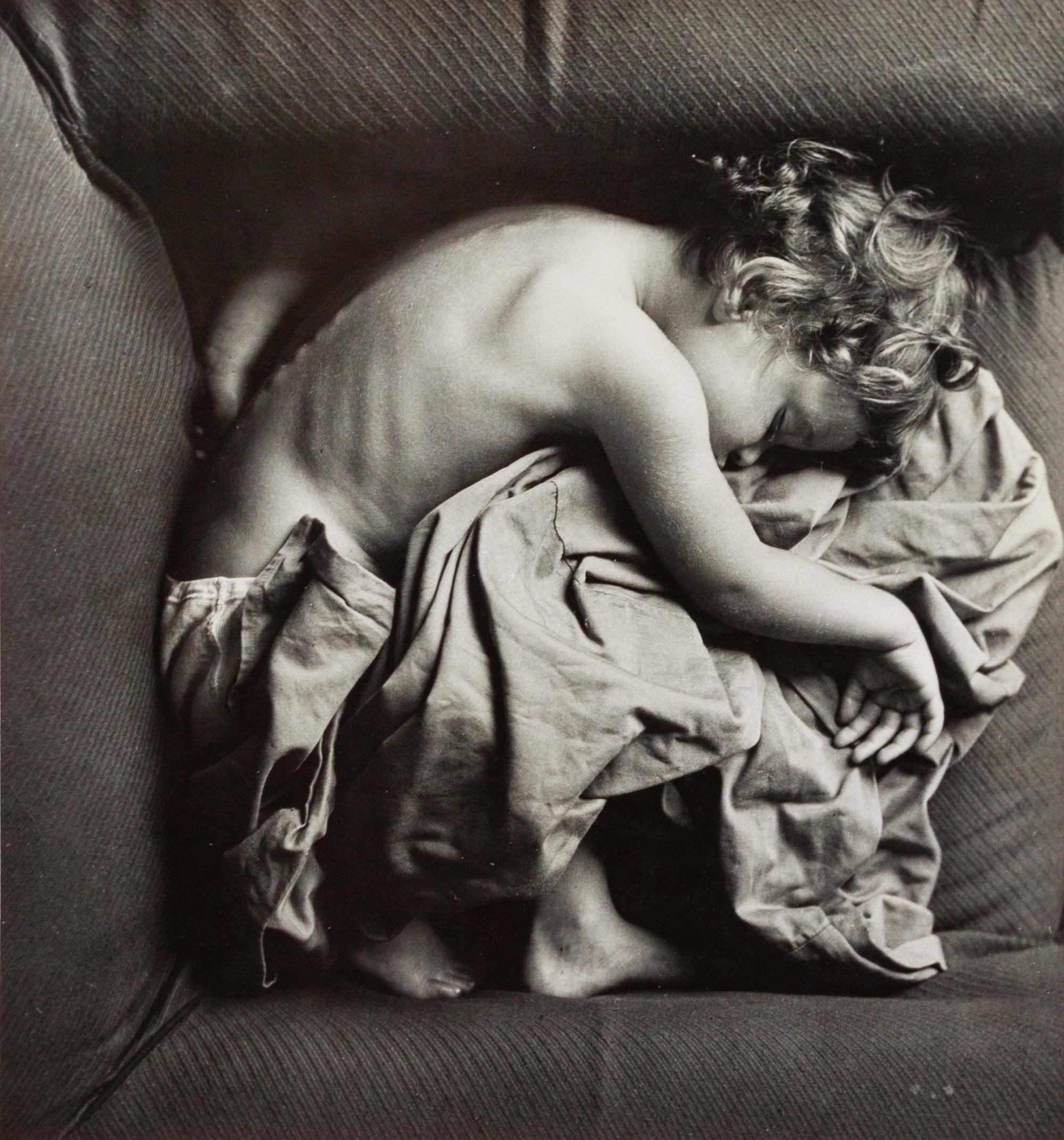 A group of four photographs ( Untitled (sleeping child) , 1950; TWU Rally Downtown , 1947; Three Forks, West Virginia, Mine School (with flag) , 1948; Mine Town School, Three Forks West Virginia (boy walking through gate) , 1948)