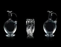 Two Blown Glass Pitchers and an Orrefors Glass Vase