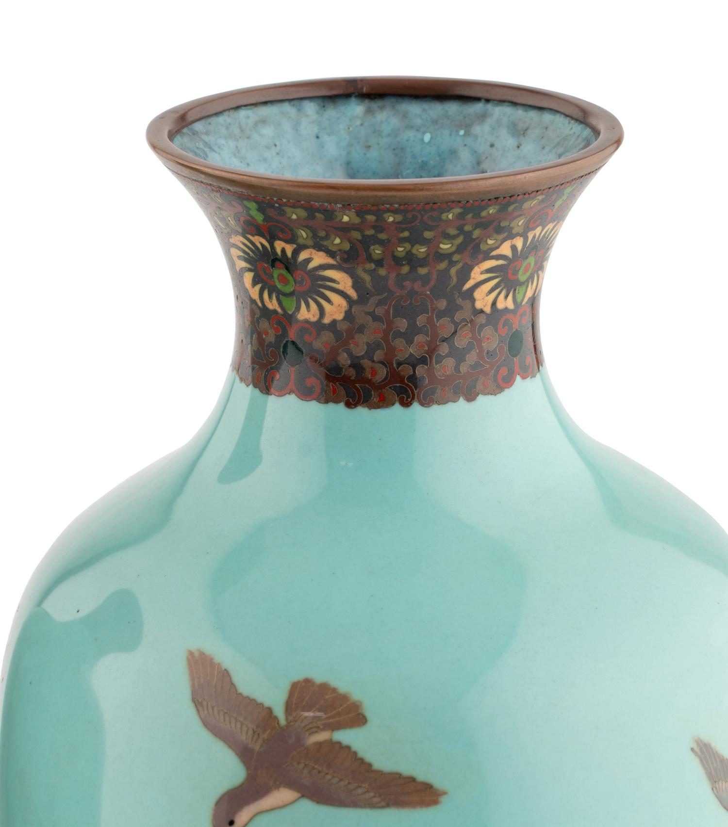 A Pair of Japanese Cloisonné Vases