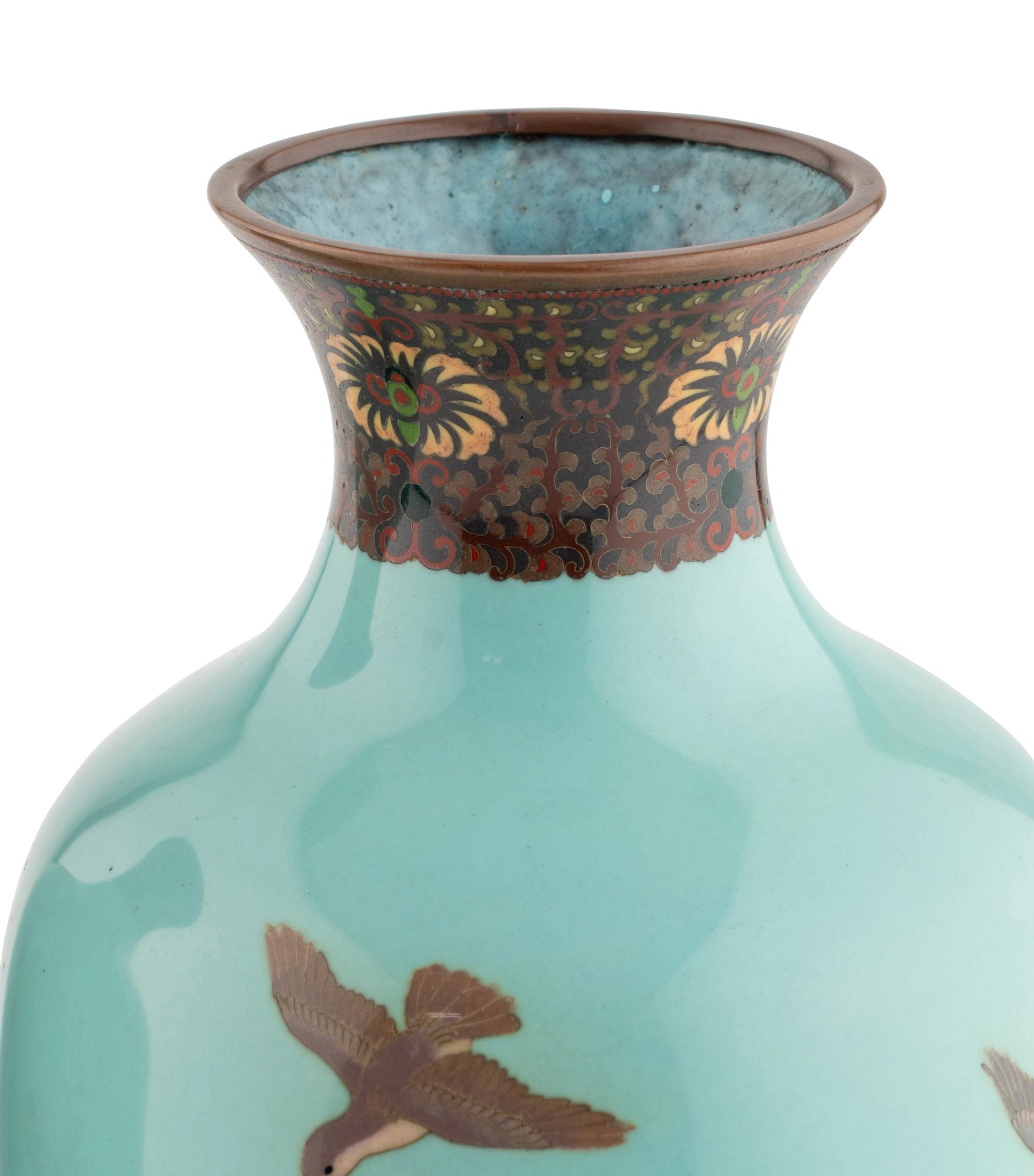 A Pair of Japanese Cloisonné Vases