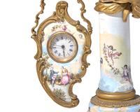 A Viennese miniature gilt bronze and enamel clock pendule, late 19th century