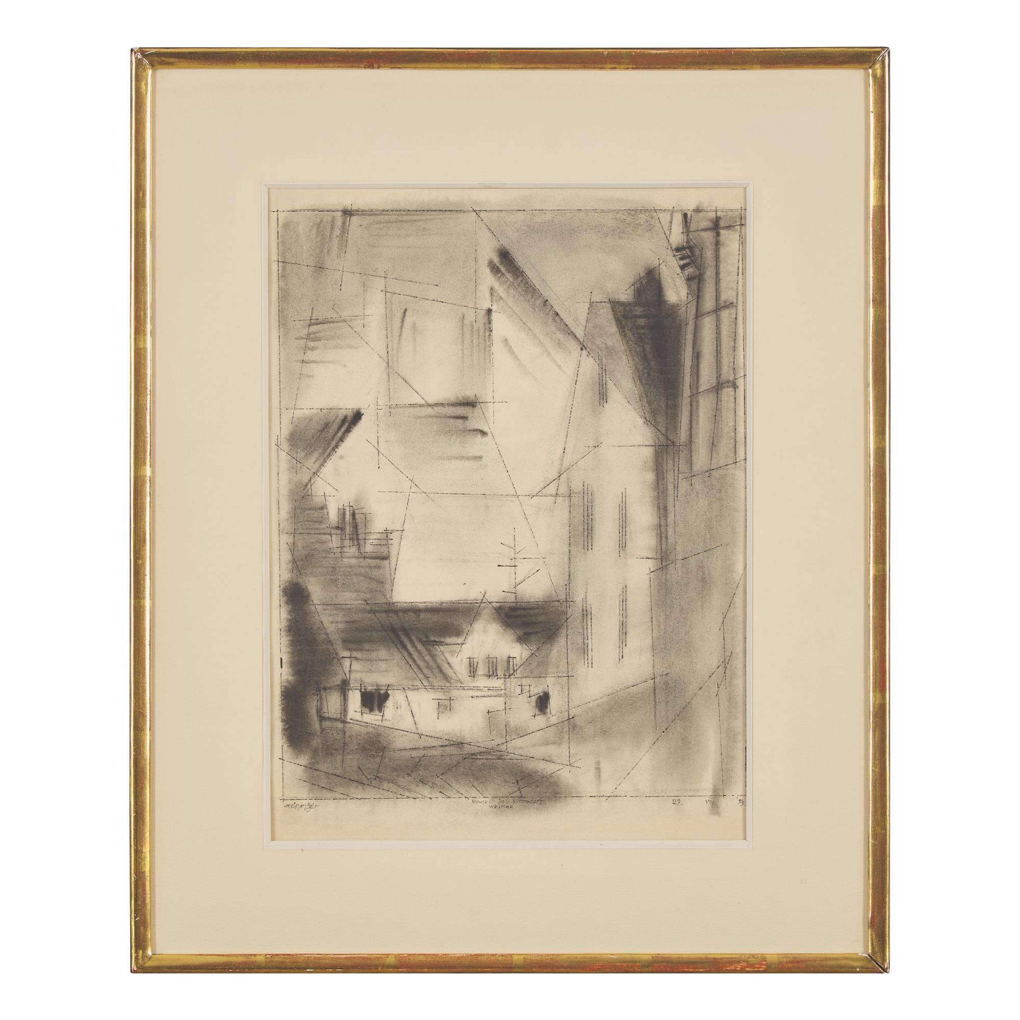 Lyonel Feininger (American, 1871-1956) — Houses in Kromsdorf, Weimar, 1953