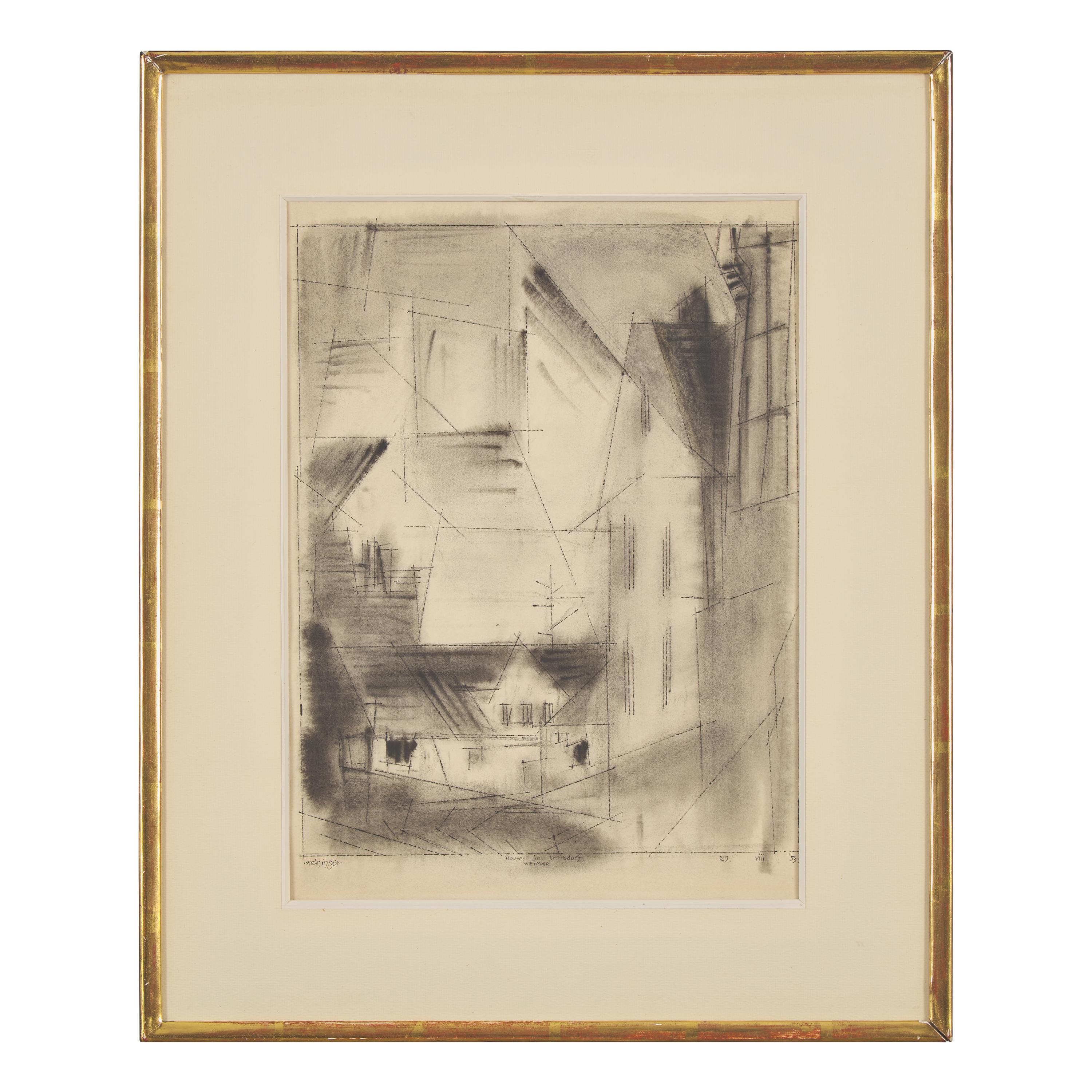 Lyonel Feininger (American, 1871-1956) — Houses in Kromsdorf, Weimar, 1953