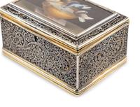 A Scottish Silver and Italian Micromosaic-Inset Snuff Box