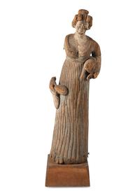 A Carved Wood Maiden Form Masthead