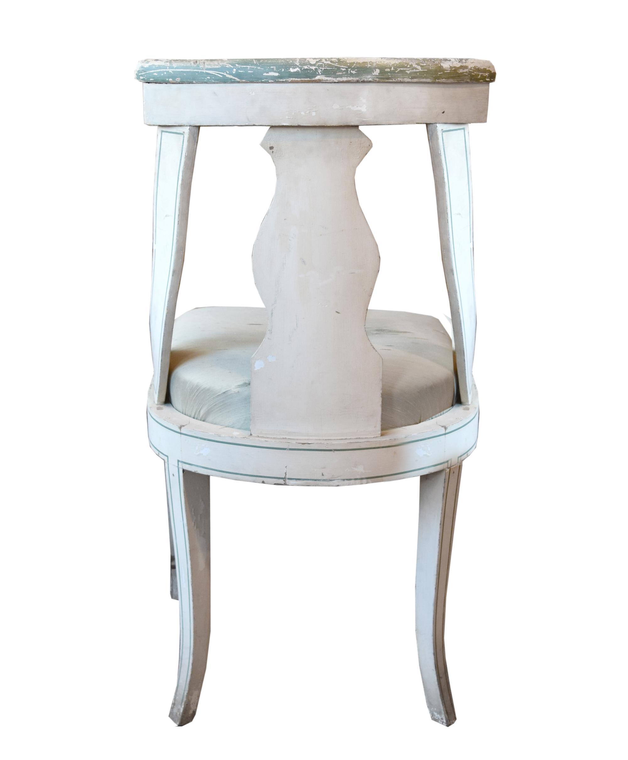 A Set of Six Empire Painted Side Chairs 18" W x 19" D x 35" H — France, Circa 1820