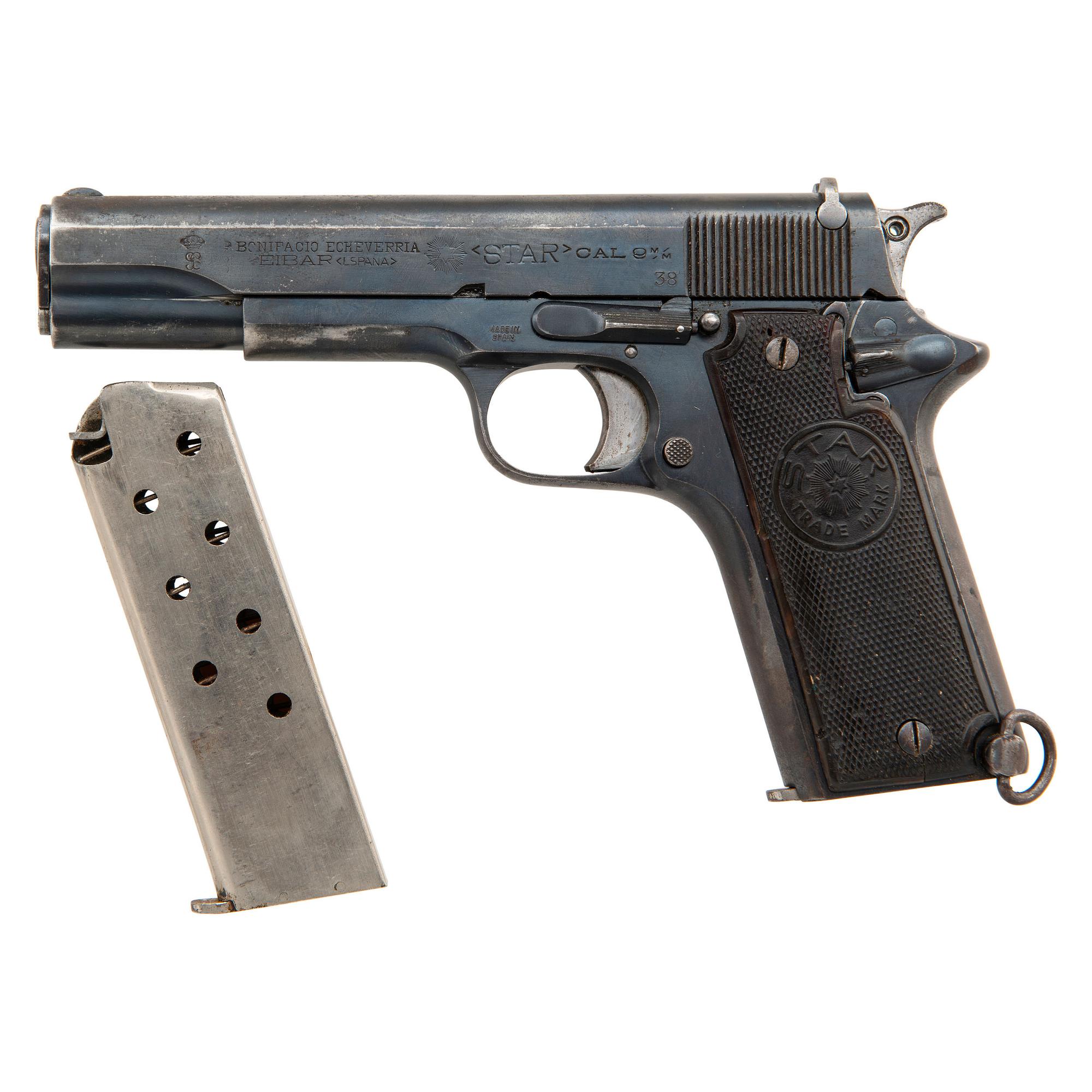 **Guardia Civil Marked Star Model 1922 Pistol with Two Matching Magazines